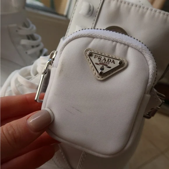 Prada Monolith Combat White Boots
